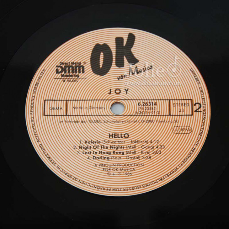 Joy hello. Joy hello 1986 LP.