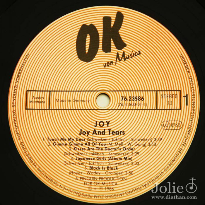 Joy rain & tears LP, ok label