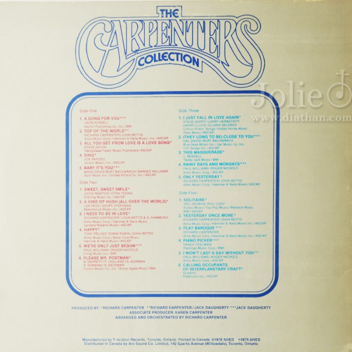 ĐĨA THAN THE CARPENTERS COLLECTION LP