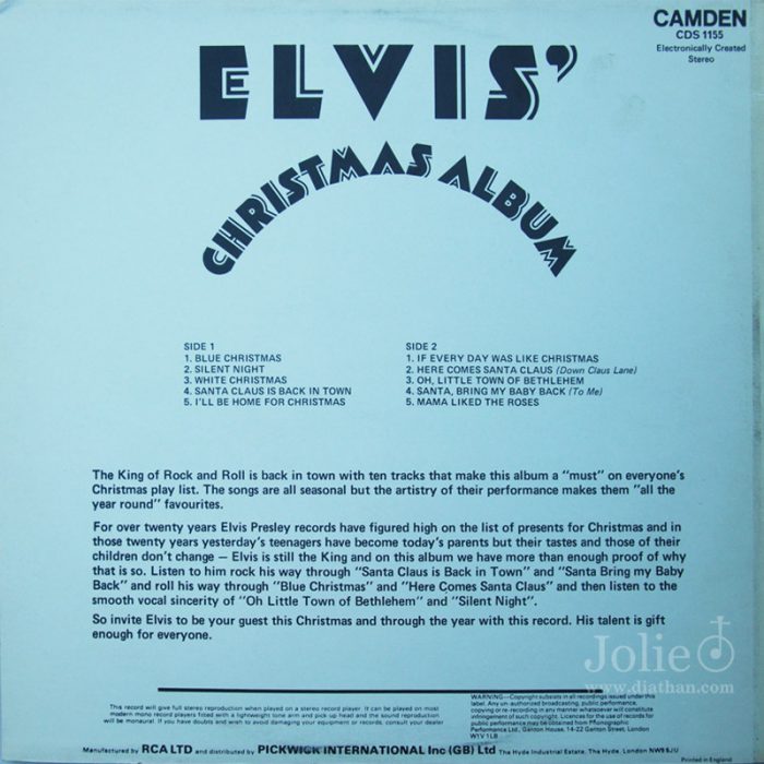 lp elvis presley, elvis' christmas album