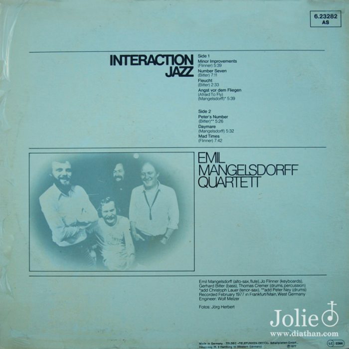 emil mangelsdorff quartett ‎- interaction jazz lp