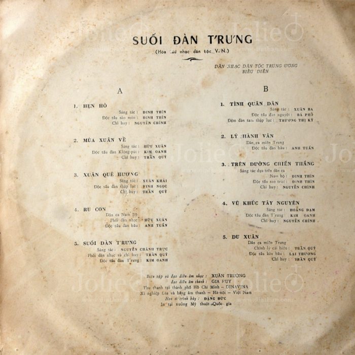 suối đàn t'rưng dia than hcm viet nam lp vinyl list nhac