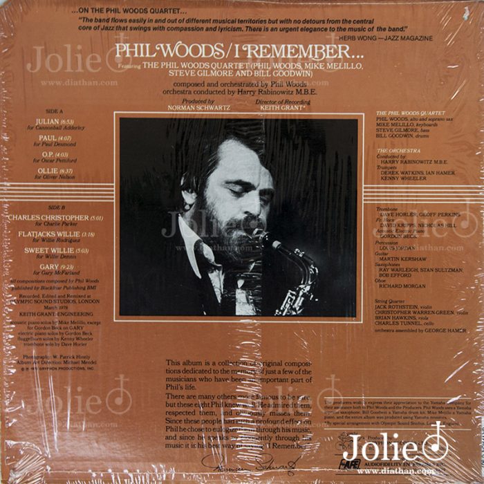 lp nhạc jazz, phil woods i remember