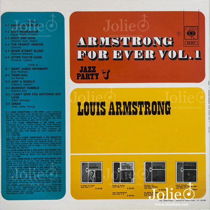 dia than nhac jazz, louis Armstrong jazz vol 1, jazz party 7 lp vinyl,